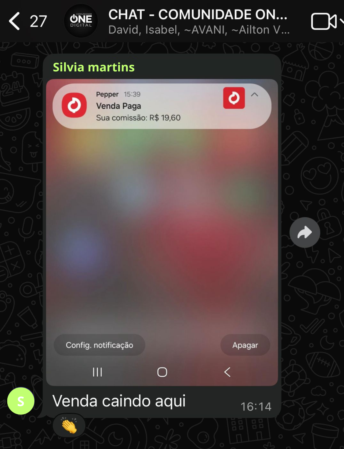 Print de resultado da comunidade 4